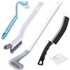 Xemnys Scopino per WC, in silicone, per pulizia profonda, con manico lungo, per bordo del WC, fessure e fughe delle piastrelle, per casa, bagno, doccia, piccoli spazi