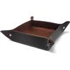 FAST WORLD SHOPPING - Svuotatasche in Vera Pelle Made in Italy, Organizer da Tavolo Design Moderno, Vassoio Portaoggetti Elegante per Scrivania Comodino o Mobile Ingresso Casa Ufficio (Marrone)