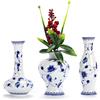 LANLONG Fambe - Set di 3 vasi classici in porcellana, blu e bianco, piccoli vasi in ceramica per casa, ufficio, libreria, tavolo, credenza