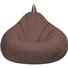FANSU Copertura per Poltrona Sacco Puff Poltrona Senza Riempimento, Poltrona a Sacco Pigro Poltrona con Zip, Stampa Colori Solidi Pouf Poltrona per Adulti e Bambini M/XL (100x120cm,caffè)