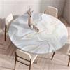 Morbuy Plastificata Tovaglia Rotondo con Bordo Elastico, Tovaglie da Tavola Antimacchia Plastica Tovaglia Colorato per Salotto Caffè Pranzo Giardino Decorazione (Grigio,90cm)