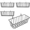 NAMYEUT 4 cestini a griglia con ganci, scaffali per metallo da parete in filo metallico, cestino da parete in filo per scaffali, design a griglia, 23 x 10 x 7,5 cm, colore nero
