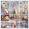 FOSDICK 9Pcs Gatti Adesivi Natalizi per Finestre, Aderenza Statica Vetrofanie, Gattino Carino Decorazioni, Stickers per Porta di Vetro
