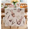 Vorysum Conigli Runner Tavola Carote uova di Pasqua Moderno Runner da Tavolo Primavera Tovaglia Pasquale Runner san Valentino Stagionale Cucina Tavolo da pranzo Vacanze Feste 40 x 140 cm