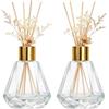 TOPWEL Diffusore di vetro riutilizzabile vuoto, 200 ml, in vetro nero, diffusore intermedio, contenitore per aromaterapia, accessori per profumi, accessori per uso fai da te, per diffusore di canne