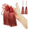 Fenghuangwu - Nappe con charm in poliestere, nappe per chiavi con anello, accessori per artigianato fai da te per la decorazione della casa e dei mobili, 4 pezzi (mix rosso)
