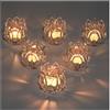 YoHyien Set di 6 Portacandele in Vetro per Candeline, Portalumini Tulipano per Centrotavola, Porta Tealight in Vetro per Natale, Matrimonio, Festa di Compleanno, Decorazione per la Casa (Trasparente)