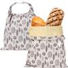 GOEDCH Confezione da 2 sacchetti per il pane in cera d'api: 53 x 34 cm Borsa riutilizzabile in cotone di alta qualità, sacchetto per pane a chiusura doppia, grande, sacchetto per la conservazione in