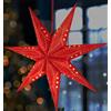 BRUBAKER Stella di Natale 3D da Appendere - Stella di Carta da Finestra con Presa E14 - Stella dell'Avvento Deco da 60 cm - Set di Stelle di Natale con Cavo da 3,5 m - Da Appendere - Rossa