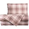 Smart Deco Home Completo letto lenzuola federe letto stampa fantasia 100% Cotone Made in Italy SINGOLO SCOZZESE TORTORA