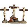 Paben Articoli Religiosi Set Crocifissione di Gesù e 2 ladroni in resina, presepe Pasquale, Pasqua, Altezza cm.12,5 lung.cm.19
