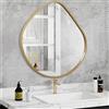 AOAOPQ Specchio da bagno con cornice in metallo, asimmetrico, grande, ondulato, montaggio a parete, 48 x 50 cm, specchio dorato per soggiorno, camera da letto, ingresso