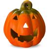 matches21 HOME & HOBBY Decorazione con zucca con candela al LED, autunnale e per Halloween, 19 x 21 cm, in terracotta, con luce a LED a pile, effetto tremolante come nei lumini veri