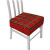 Generico Cuscini Sedia (set da 6) Con Fascia Elastica Natalizi Tartan Scozzese Imbottito Sfoderabili 40x40