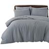 Bronwen Mathews Set Copripiumino Grigio Super King Size - Copripiumino in Morbida Microfibra con 2 Federe, Facile Cura Senza Pieghe Set Biancheria SuperKing di 3 Pezzi (Grigio, Super King)