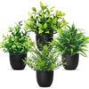 Betylifoy Piante Artificiali in Vaso Mini 4PCS Piccole Piante Finte Verde Decorazione Interna Pianta di Eucalipto Piante Finte di Plastica per Ufficio Casa Bagno Scrivania (4, Pentola nera)