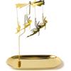 Ligtmor Portacandele girevole con vassoio, decorazione da tavolo di Natale, candelabro dorato, per San Valentino, matrimonio, festa, decorazione da tavolo, decorazione da camino (elfo)