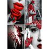 DCIDBEI Kit Diamond Painting Donna Sexy 30x40cm Ricamo Punto Croce Con Farfalle - Quadro Nuda in Tela Paint by Numbers Mosaico Perline Bocca Viso