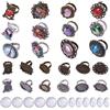 SUNNYCLUE 24 anelli cabochon fai da te includono anelli vuoti e 18 mm/20 mm in vetro cabochon per la creazione di gioielli, anello regolabile