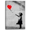 Printed Paintings Stampa su Tela (70x100cm): Banksy - Bambina con Palloncino (Girl with Balloon) Street Art