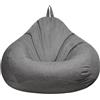 FANSU Copertura per Poltrona Sacco Puff Poltrona Senza Riempimento, Poltrona a Sacco Pigro Poltrona con Zip, Stampa Colori Solidi Pouf Poltrona per Adulti e Bambini M/XL (80x90cm,Grigio)