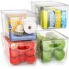 theaoo Contenitori trasparenti con coperchi impilabili, grandi contenitori in plastica per l'organizzazione e la conservazione della dispensa, perfetti per cucina, frigorifero, lavanderia, bagno,