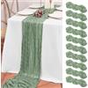 Teruntrue - Confezione da 10 runner da tavolo per matrimonio, colore salvia | Garza in stame di poliestere morbida con drappeggio libero per decorazione da tavolo boho, compleanni, feste e archi nuziali