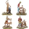 Moranduzzo Set 4 Mestieri Napoletani per Presepe da Cm 10 Scala 1:20 - Statuine Presepe Indistruttibili - Stile 700', Pittura Rifinita a Mano, Prodotto Ufficiale, Made in Italy, Scultore M. Landi