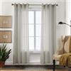 CUCRAF Tende trasparenti con occhielli, per soggiorno e camera da letto, altezza 245 x larghezza 140 cm, set da 2 pezzi, colore grigio chiaro, tinta unita, facili da pulire e senza pieghe, effetto