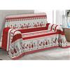 BIANCHERIAWEB Telo Arredo Granfoulard Copritutto Cotone Copriletto Multiuso Disegni Invernali OB 1 Piazza Oliver Rosso