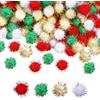 YUNHENTONG Pom Pom 100 Pezzi Pompon Colorati 2 cm Pon Pon Colorati Glitterati Mini Pompon Glitterati per Festa Natalizi Decorazione, Creazioni Artigianali