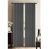 HOME ZEN HOUSEHOLD LINEN tendone art clay con anelli in ferro battuto e motivo jacquard in risalto di colore argentato con disegno ghirigoro e foglie tenda semi trasparente leggera art clay 140x280cm col grigio scuro