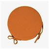 ARKETICOM Pack 4 Cuscini per Sedia Rotondi con Lacci e Cerniera Artigianali cm 40x3 (Arancione)