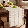 AOOTE Runner da Tavola In Stile Bohémien, 30 x 180cm Lino Runner da Tavola, Stile Rustico, Lavabile, per La Tavola, Festa, Compleanno, Matrimonio, Decorazione, Uso Quotidiano, Bianco Avorio