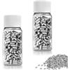 KLEHOPE 600 Pezzi Pietrine per Accendini, Universal Pietre Focaie per Accendino Sfuso con Contenitore, Pietrina Accendino Ricarica per Clipper e per Zippo, per Maggior Parte Degli Accendini(Argento)