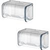 Ziyonix 2 Pezzi Portaspazzolino da Parete con Copertura Portaspazzolino a 2 Slot Supporto Spazzolino Elettrico da Muro Organizer Autoadesivo per Spazzolino da Denti Porta Spazzolino per Bagno (Grigio)