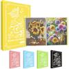 MUFEKUM Diamond Painting - Album per pittura con diamanti, formato A3, 60 tasche trasparenti, per pittura a diamante, per pittura a diamante, colore: giallo