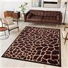 TAPISO Atlas Tappeto Salotto Moderno Pelo Corto Design Astratto Motivo Animalier Leopardato Animale Pelle tonalità Nero Beige Oeko-Tex Soggiorno Sala Camera Ufficio 160 x 220 cm