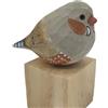 TALKLEK Figurine di uccelli in legno intagliate a mano, statua creativa di piccoli uccelli per la decorazione della casa, regali di uccelli per gli amanti degli uccelli (Diamante mandarino zebrato