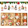 PUERHUACI Addobbi Natalizi In Legno,24 Pezzi Decorazioni Natalizie Per Albero Con Corda,Addobbi Albero Natale,Addobbi Per Albero Di Natale,Ciondoli Natalizi In Legno Decorazioni