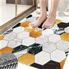 Surwin Tappetino da Doccia Antiscivolo, Modelli di Piastrelle Tappetino da Bagno in Luffa PVC Morbida Tappeto Antiscivolo con Scarico Lavabile Asciugatura Rapida Doccia (Bianco-Arancio,50x80cm)