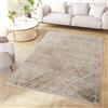 TAPISO Crystal Tappeto Pelo Corto Lucido Effetto 3D Design Moderno Motivo Astratto Geometrico Sfumato Linee tonalità Crema Marrone Soggiorno Sala Camera Sicuro Oeko-Tex 80 x 150 cm