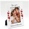 Generico Cornice San Valentino portafoto personalizzata con nome. Cornice per foto idea regalo coppia. Stampa inclusa. (15 x 20 cm | VERTICALE, San Valentino)
