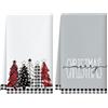 Artscope Set di 2 Buffalo Strofinacci Cucina Natalizio Albero di Natale Bianco e Nero Asciugamani da Cucina Natalizie per Decorazioni Cucina 45x66cm