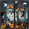 ZALAON Adesivi per finestre di Halloween, 20 x 28 cm, scheletro, zucca, castello, strega, decorazione, per forniture di Halloween (8 fogli), DM551M2P1