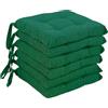 SPIGA Cuscini Sedia Coprisedia, Set 6 Cuscini Sedia, Cuscini 4 Punti Imbottiti con Lacci (Verde)