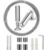 OOTSR Montaggio a Parete per Bambini Progetti di Arte Visualizza Tenda Set di vergella - Acciaio Inossidabile Foto Hanging Wire Clothesline Tenda per finestre Tenda Wire Crafts Organizer (5 Metri)
