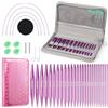 Coopay 13 Paia Ferri Circolari Intercambiabili da 3,0 a 10,0mm, Ferri da Maglia in Alluminio, Alta qualità, Ferri Circolari per Vestiti per Bambini, Maglioni, Sciarpe - Viola