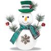 com-four® Pupazzo di neve taglia L, dolce decorazione natalizia, ideale come decorazione da tavola per l'Avvento o per l'interno