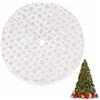PUERHUACI Tappeto Albero di Natale Bianco,Gonna Albero di Natale 78cm,Copribase Albero per Festa Decorazioni